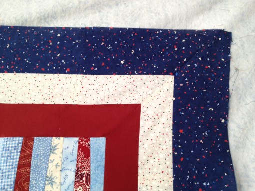 I mitered the corners of the three borders.