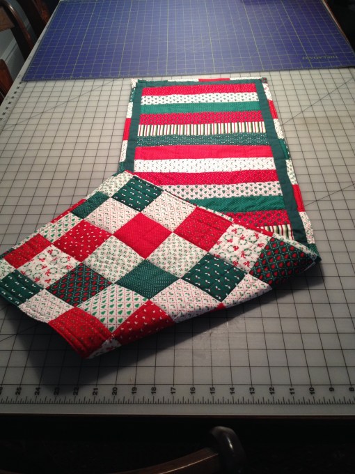 Reverse, stripes on one side, and squares on the other